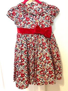 Lily Rose Red Floral Dress with Satin Bow (4 y)